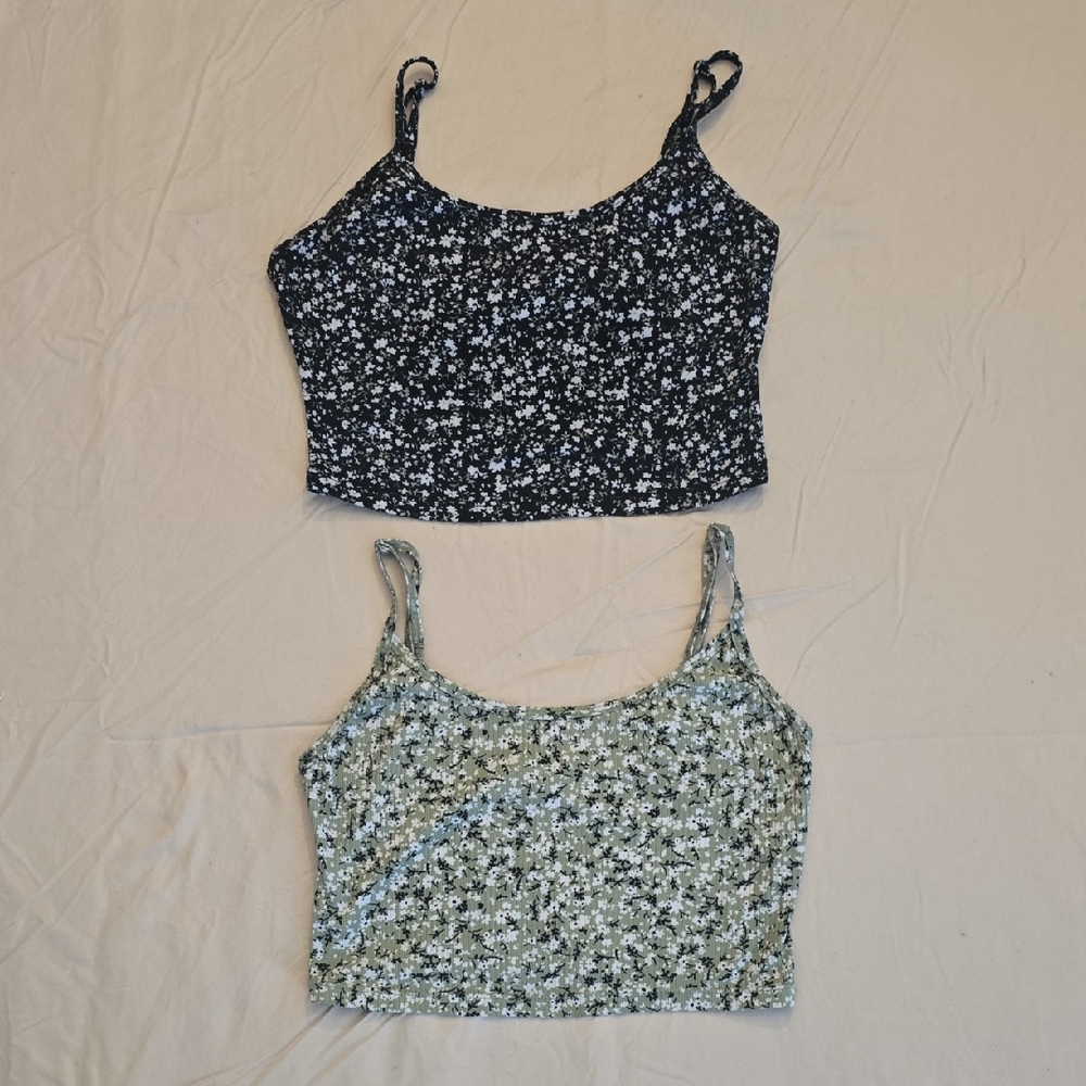 2 Papaya Floral Crop Tops